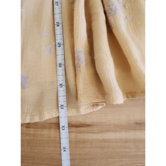 Free People Jasmine Bohemian Light Yellow Embroidered Mini Dress Sz 0 XS - Picture 11 of 12